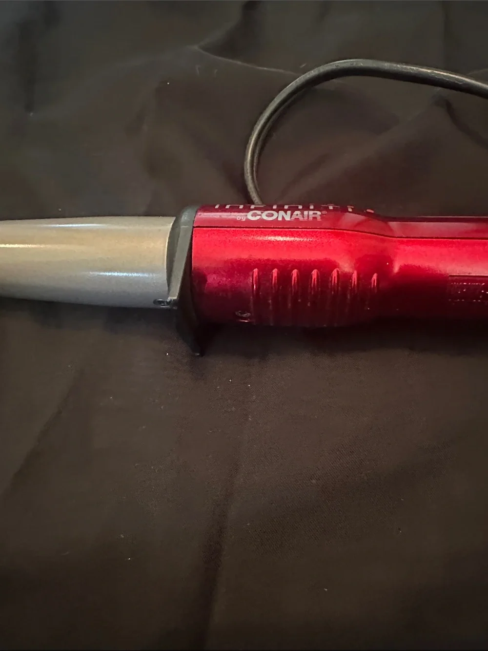 Red Infiniti by Conair Tapered Curling Wand with Silver Barrel